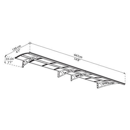 Marquise de porta Amesterdão 447x140 cm 