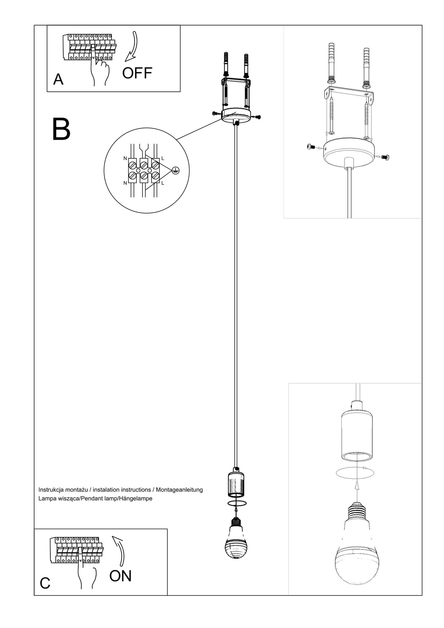 Lámpara De Techo Edison Amarillo, E27_2