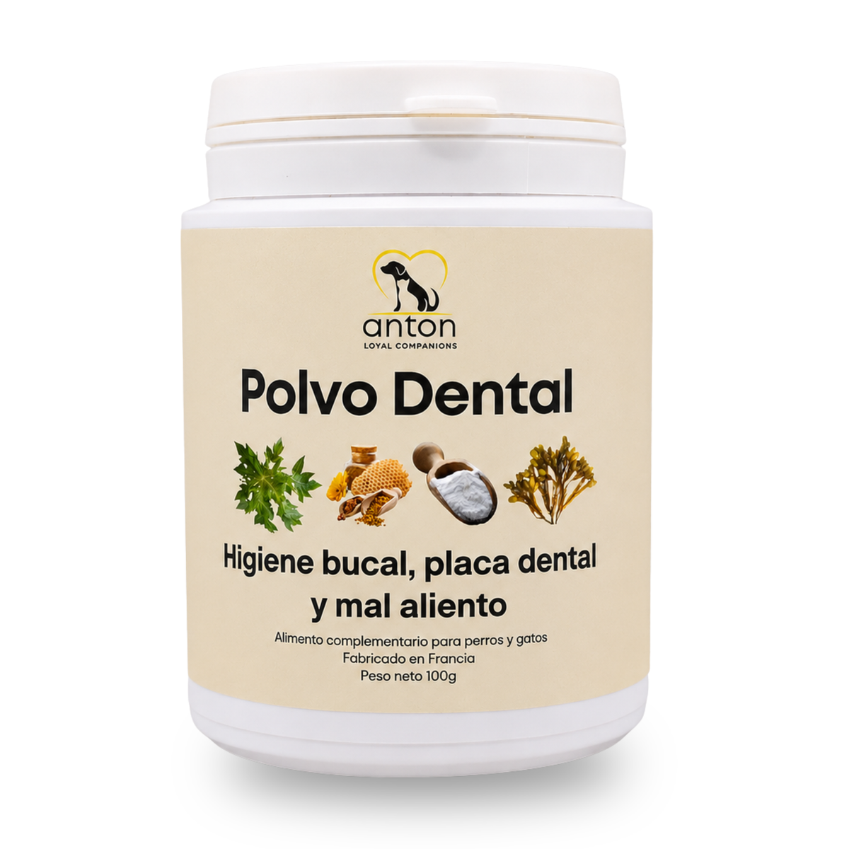 Polvo dental natural para perros y gatos – Limpieza dental, sarro y mal aliento – 100 g_5