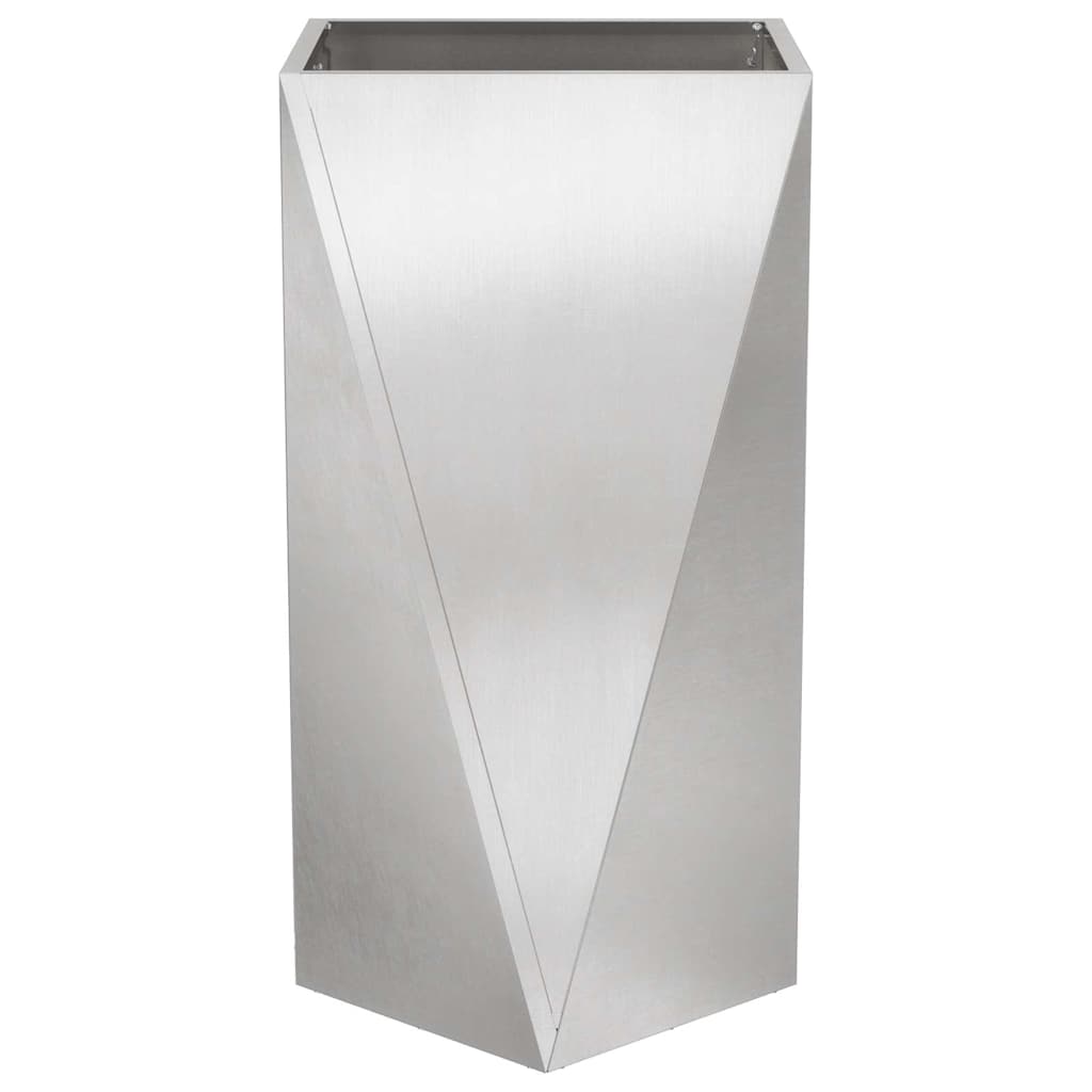 Jardinera 2 Uds. Plateado 40 X 40 X 75 Cm Acero Inoxidable_5