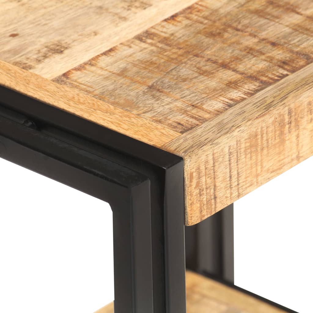 Mesa Auxiliar De Madera De Mango Rugosa 40x30x40 Cm_2