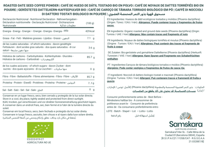 Café De Semilla De Dátil Tostado Bio - 250g | Alternativa Al Café Sin Cafeína Ecológica Vegana, Tueste Natural_1