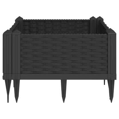 Jardinera Con Clavijas Pp Negro 42,5x42,5x28,5 Cm_4