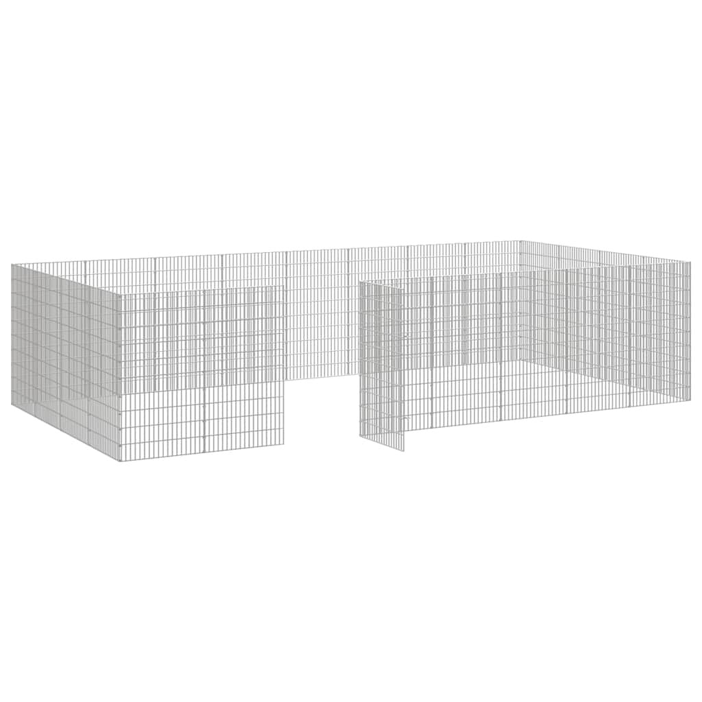 Vidaxl Recinto Corral Animales 24 Paneles Hierro Galvanizado 54x100 Cm_4