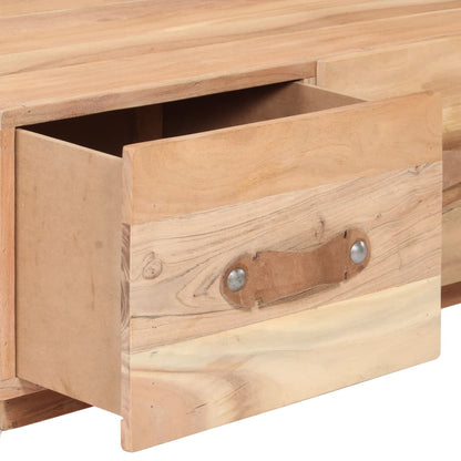Mesa De Centro De Madera Maciza Reciclada 90x50x35 Cm_4