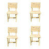 Conjunto de 4 cadeiras de madeira para exterior Masgames Batea Wood Unpainted.