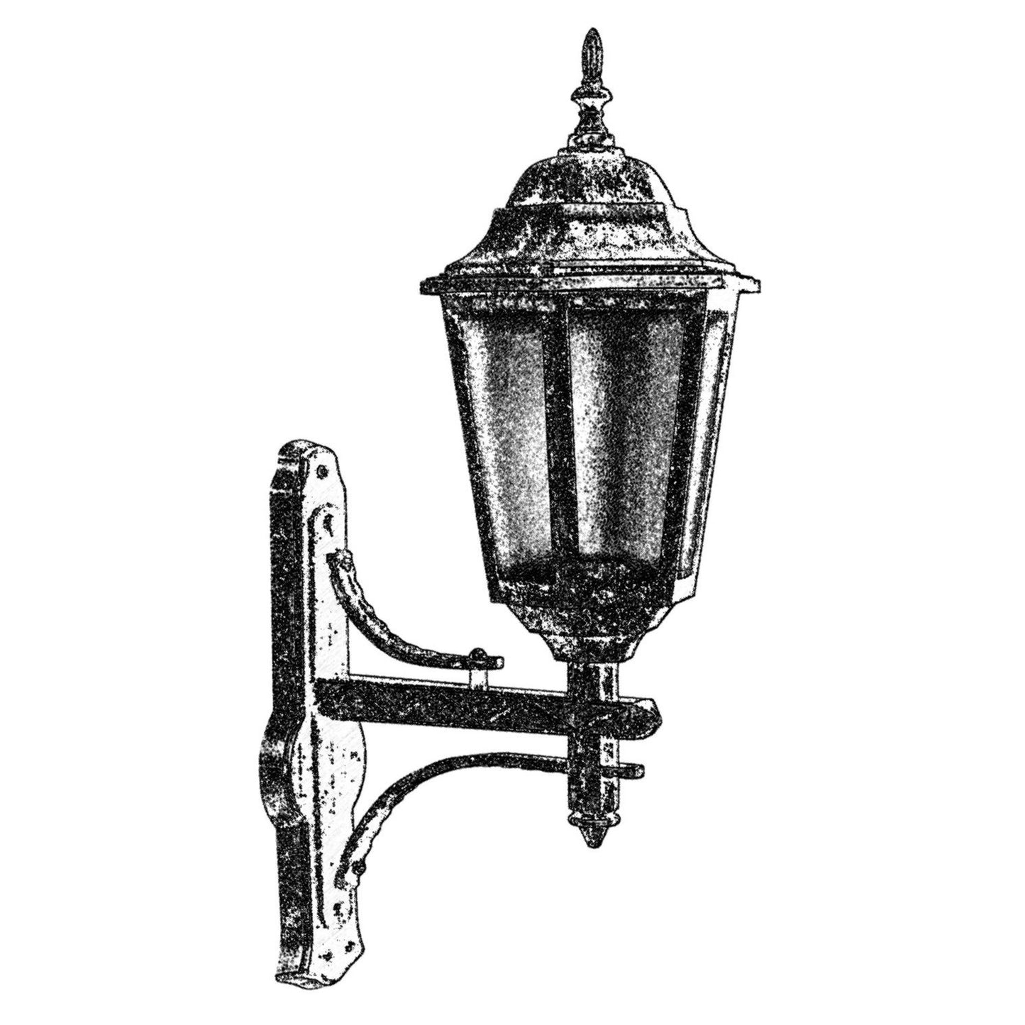 Aplique De Pared Para Exterior, Abs , Marrón, 30x23x70, Casquillo E 27 Max 60 W