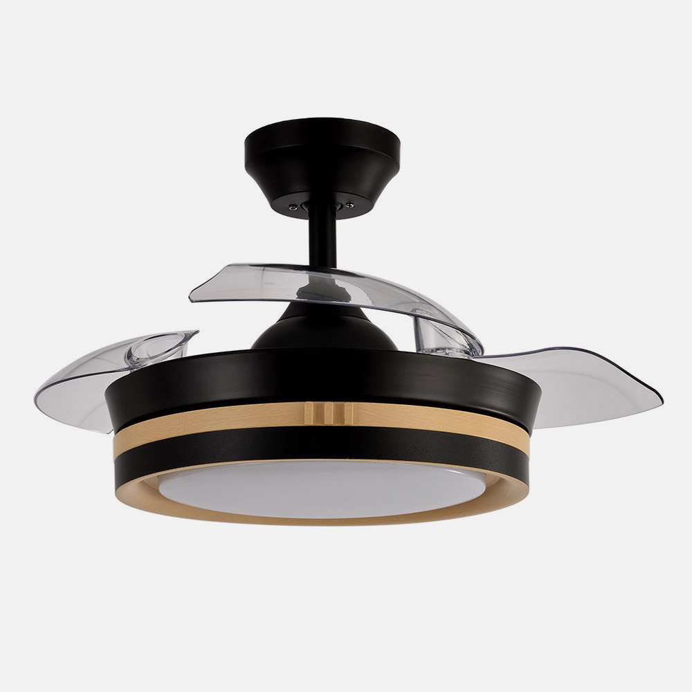 Ventilador Dc Viper Negro/madera 48w 3aspas 91d 4800lm 6vel 3000k,4500k,6000k, Remoto+temporizador+memoria_3