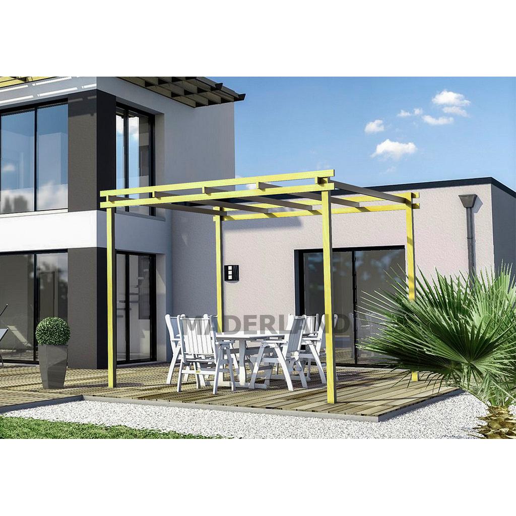 Pérgola em madeira maciça Almería 250x250 cm Maderland