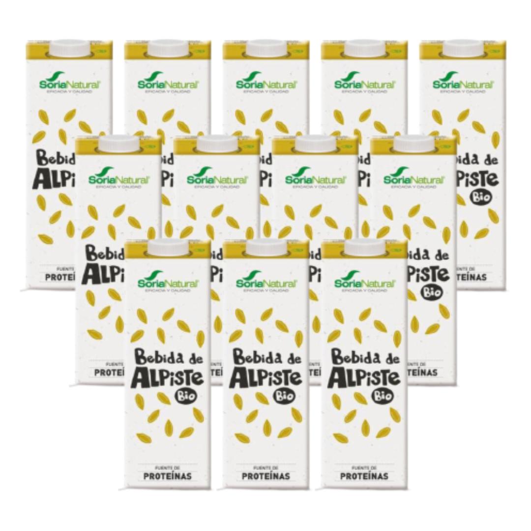 Embalagem com 12 x 100% Soria Natural bebida de alpista 1L