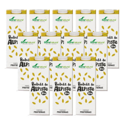 Embalagem com 12 x 100% Soria Natural bebida de alpista 1L