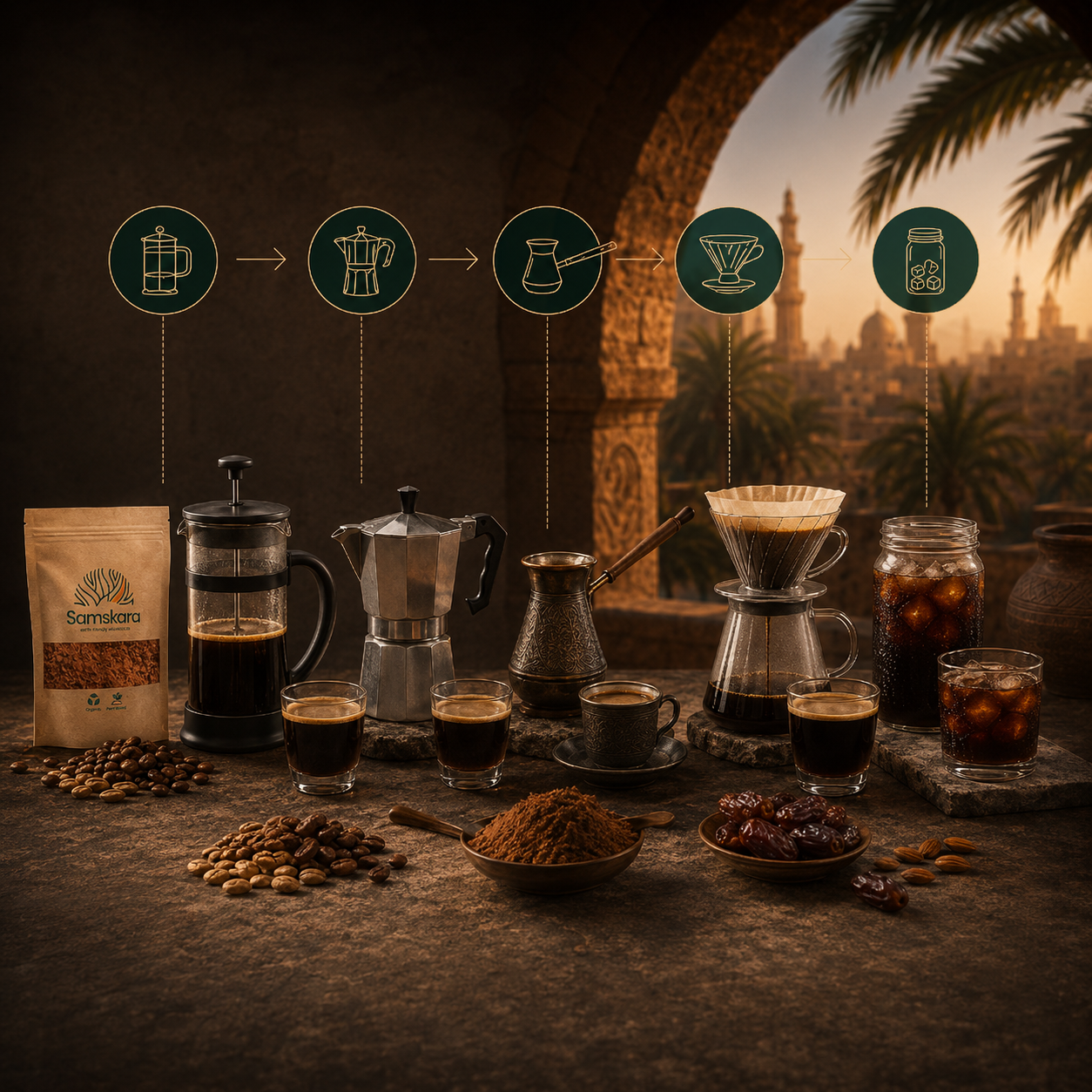 Café De Semilla De Dátil Tostado Bio - 250g | Alternativa Al Café Sin Cafeína Ecológica Vegana, Tueste Natural_2