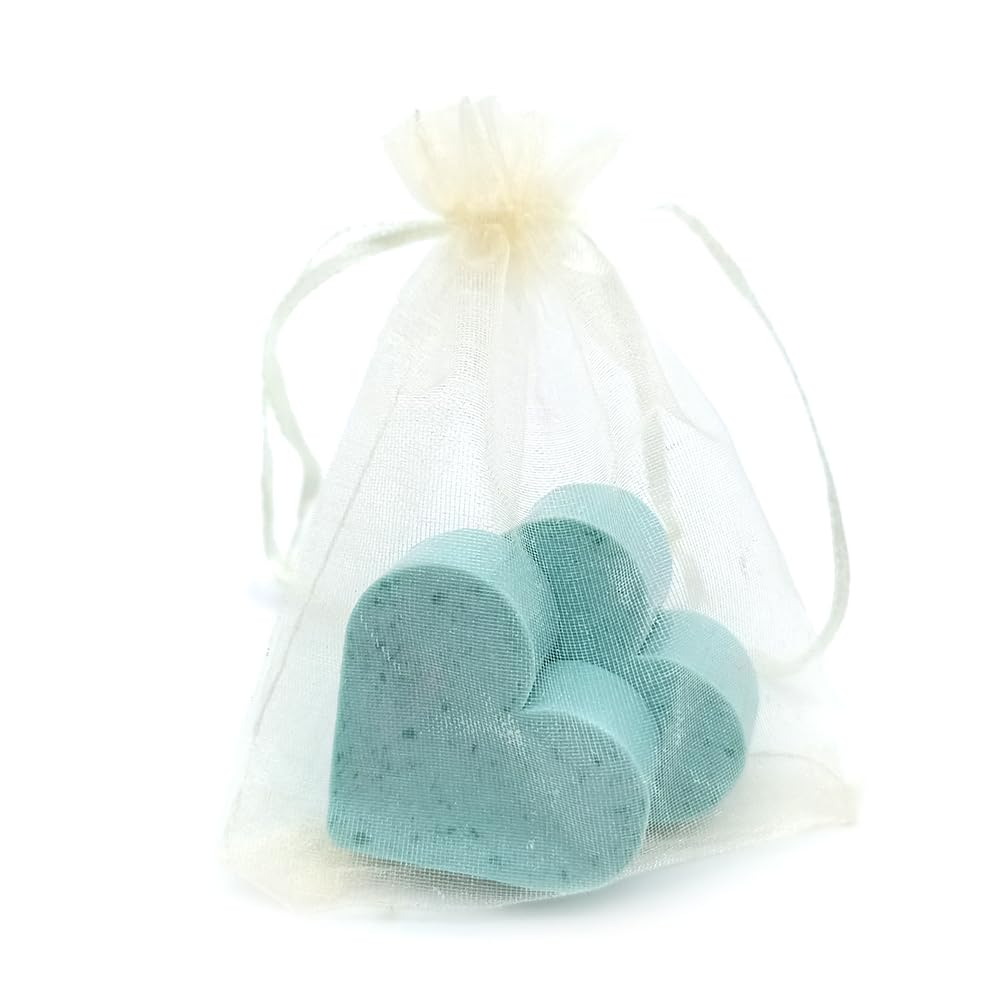 Bolsa De Organza Con 2 Jabones - Aroma Flor De Loto - Jabón De Glicerina Con Forma De Corazón - Detalle Para Invitados_0