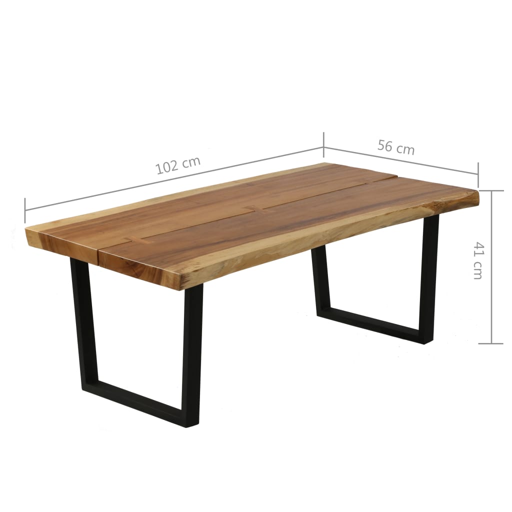 Mesa De Centro De Madera Maciza De Suar 102x56x41 Cm_4