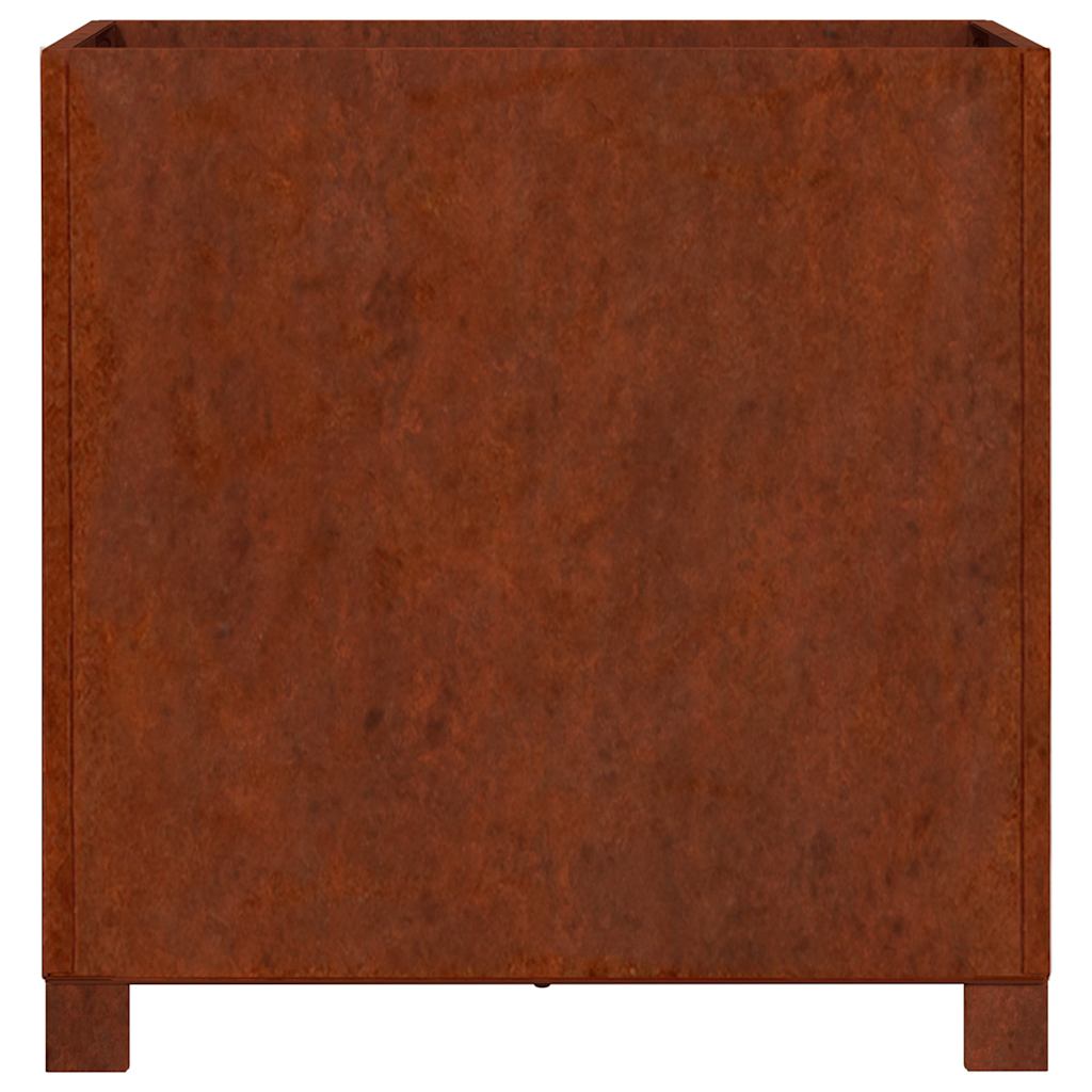 Jardinera Con Patas Acero Corten Oxidado 50x50x50 Cm_4