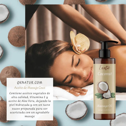 QKnatur - Aceite De Masaje De Coco - 200ml - Para Masajes Corporales Relajantes Y Revitalizantes - Hidratante_2