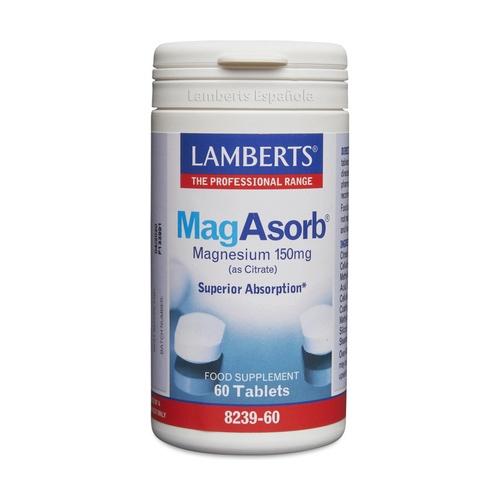 MagAsorb Magnésio Biodisponível - Lamberts, 60 Comprimidos