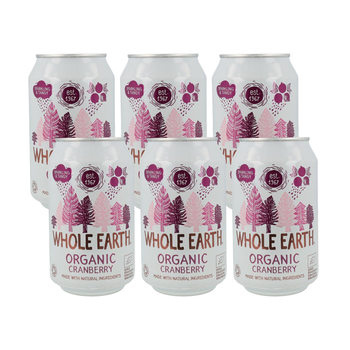 Embalagem de 6 refrigerantes orgânicos de mirtilo, 330 ml. Whole Earth