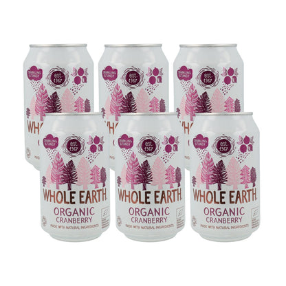 Embalagem de 6 refrigerantes orgânicos de mirtilo, 330 ml. Whole Earth