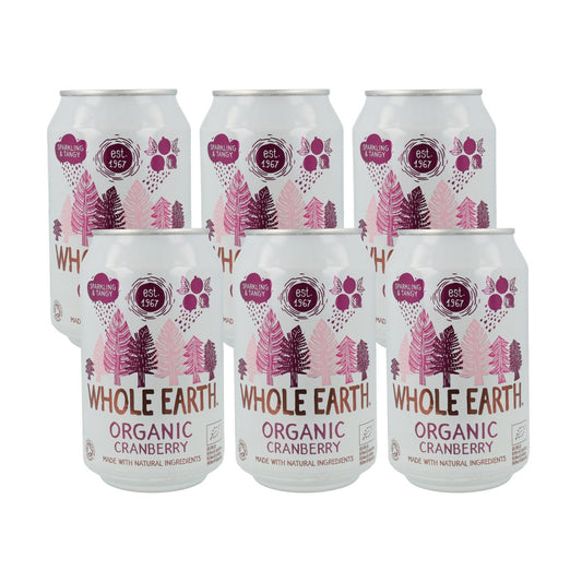 Embalagem de 6 refrigerantes orgânicos de mirtilo, 330 ml. Whole Earth