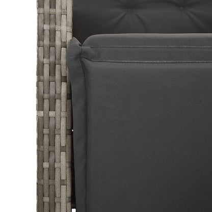 Set Comedor Jardín 7 Pzas Y Cojines Ratán Sintético Gris / Vetonek_0