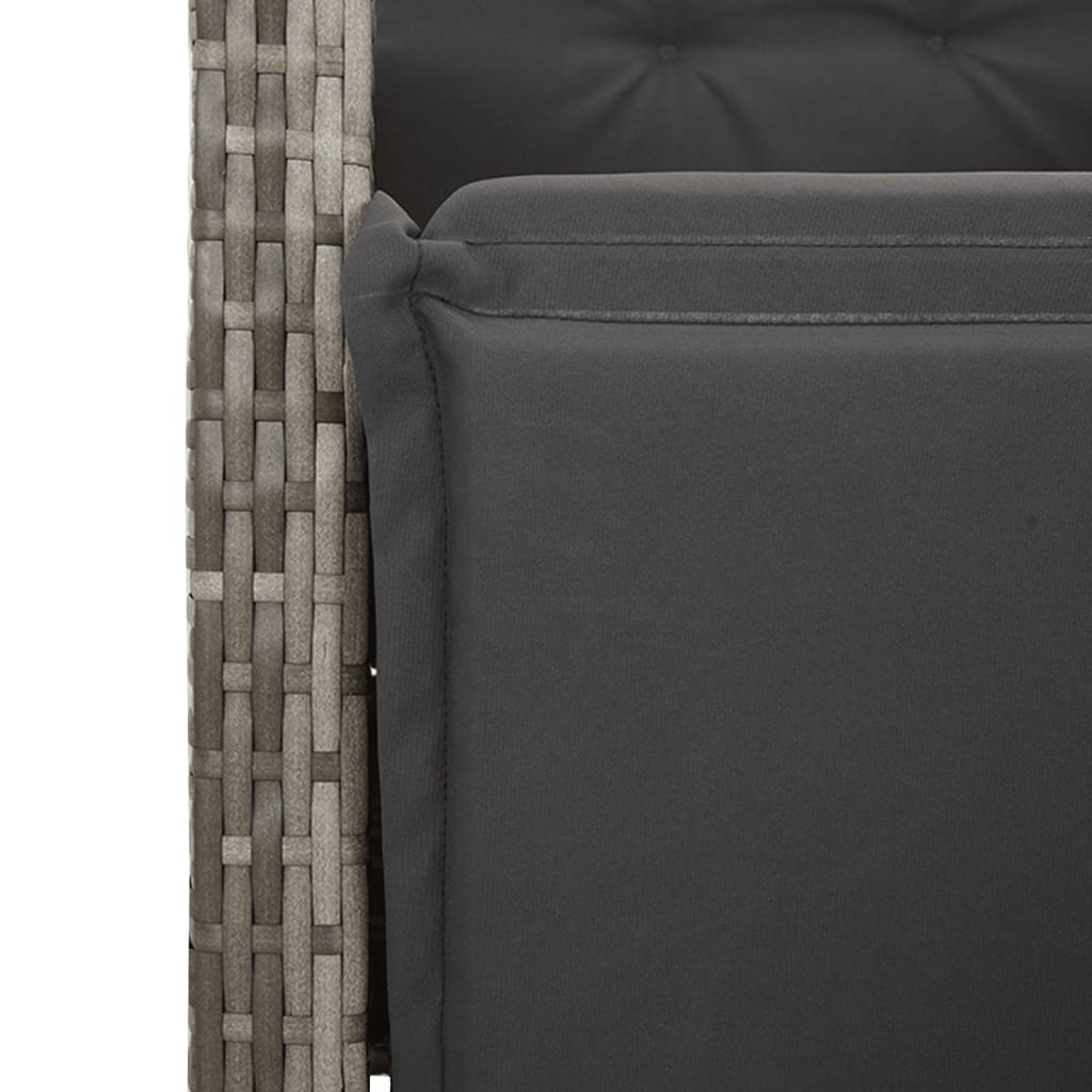 Set De Mesa Y Sillas De Jardín 11 Pzas Y Cojines Ratán Pe Gris / Vetonek_5