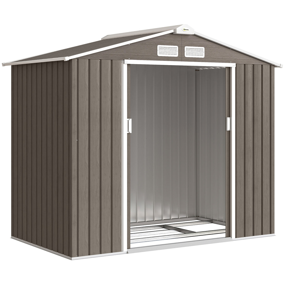 Outsunny Caseta De Jardín Exterior 2,42 M² 213x130x185 Cm Con Puerta Corredera_0