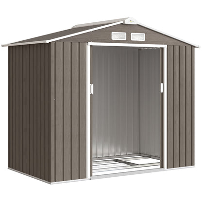 Outsunny Caseta De Jardín Exterior 2,42 M² 213x130x185 Cm Con Puerta Corredera_0