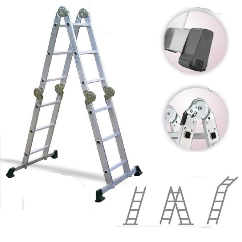 Escalera Multiposicional Aluminio 6 Rotulas 12 Peldaños_1