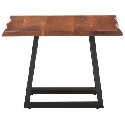 Mesa De Centro Borde Natural Madera Maciza Acacia 60x60x40 Cm_1