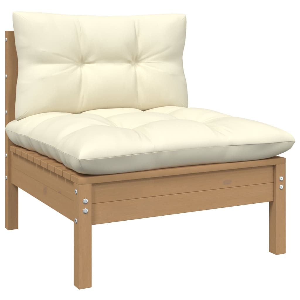 Vidaxl Muebles De Jardín 6 Pzas Y Cojines Madera De Pino Marrón Miel_3