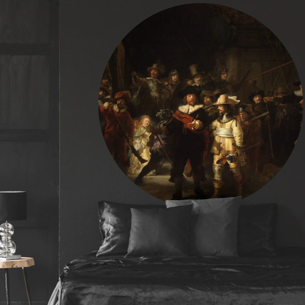 Wallart Círculo De Papel Pintado The Night Watch 190 Cm_3