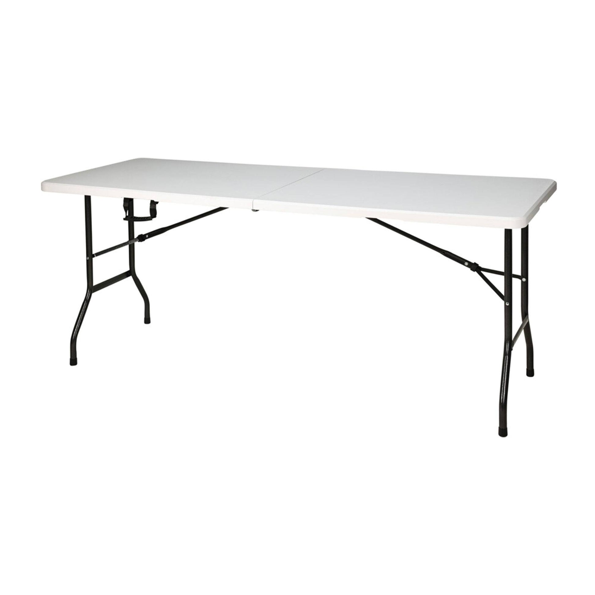 Well Home Mesa Plegable Blanca 180x70x74cm Con Mecanismo De Bloqueo Automático_0