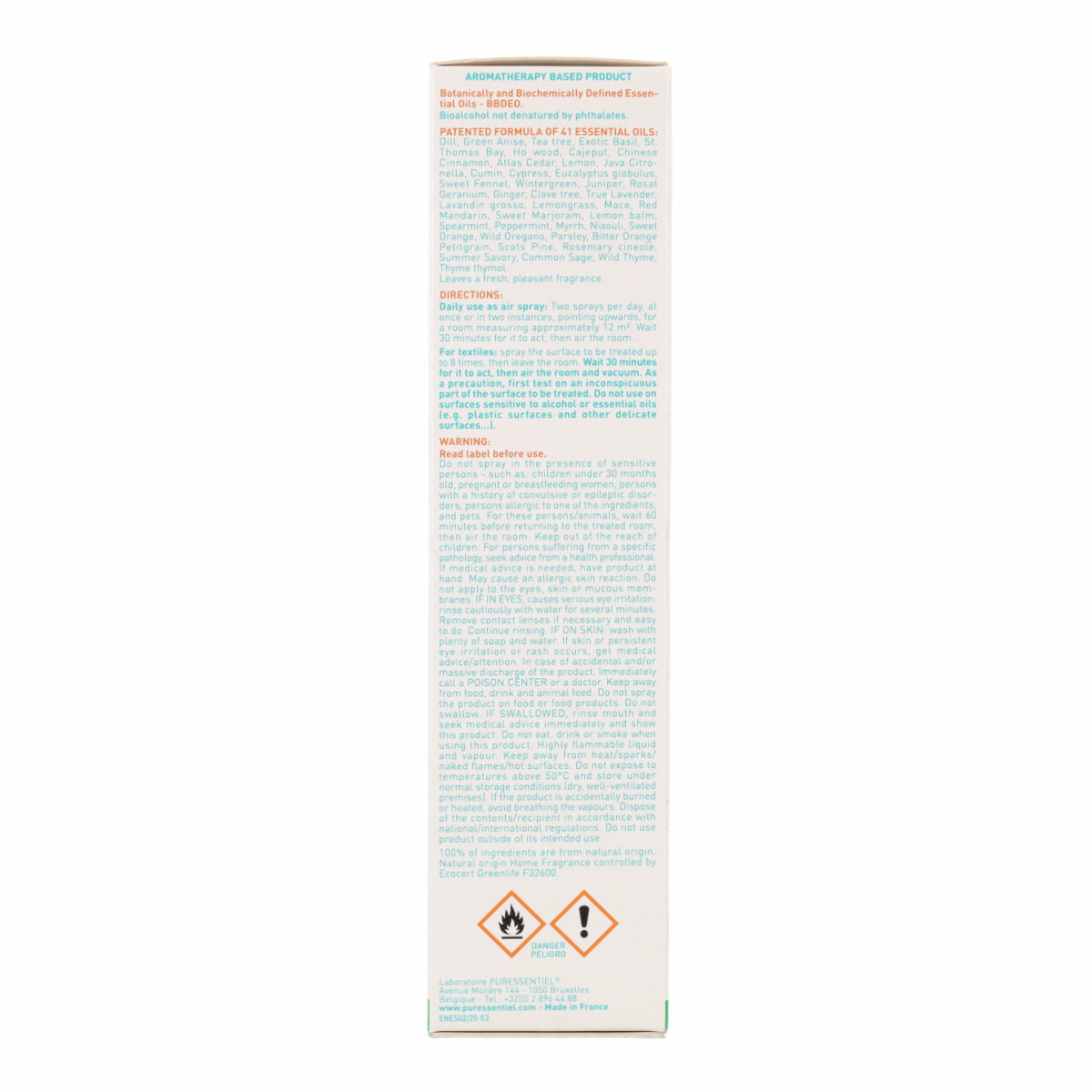Spray purificador de ar com 41 óleos essenciais, 200 ml