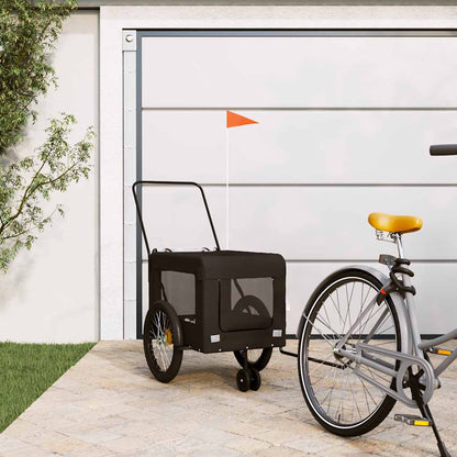 Remolque De Bicicleta Mascotas Hierro Tela Oxford Negro_1