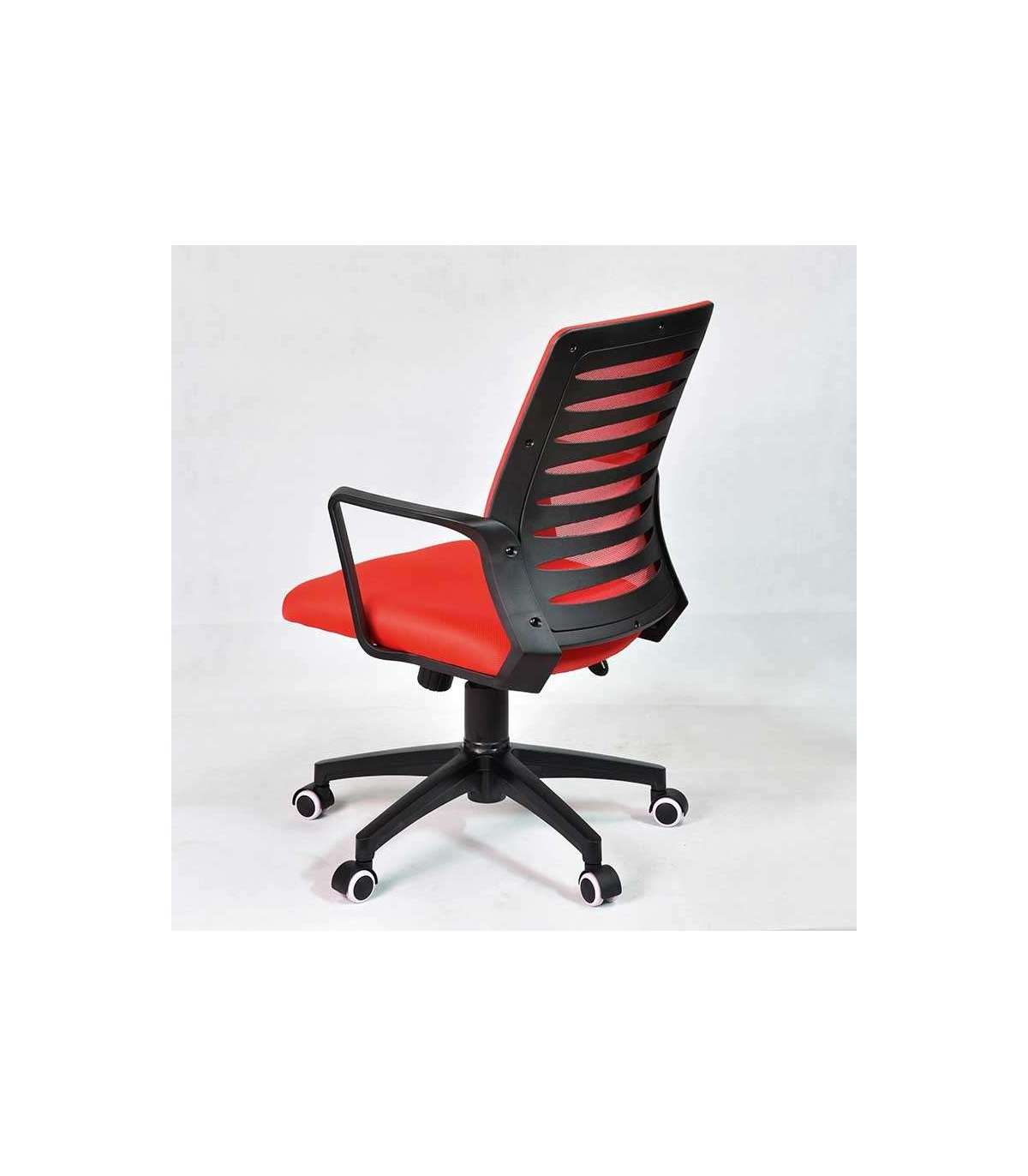 Silla Despacho De Diseño Moderno Giratoria Elevable Acabado Rojo, 58cm(ancho) 89/99cm(altura) 64cm(fondo)_1
