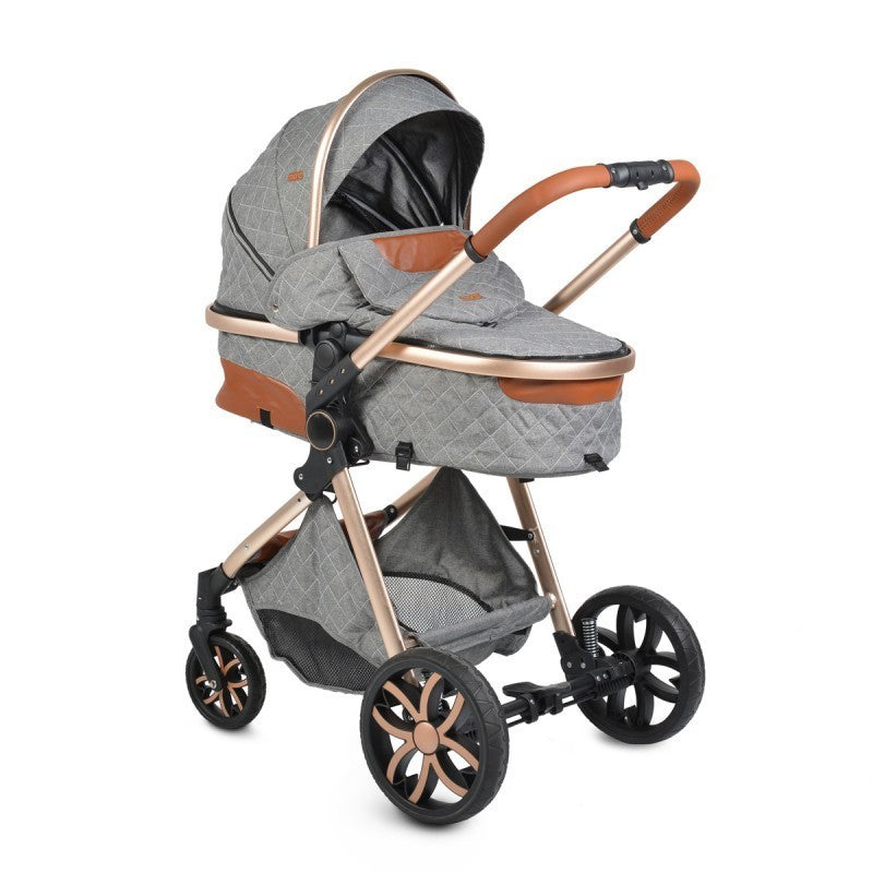 Carrito De Bebé Trío Convertible Con Detalles En Polipiel Alma Dark Grey_1