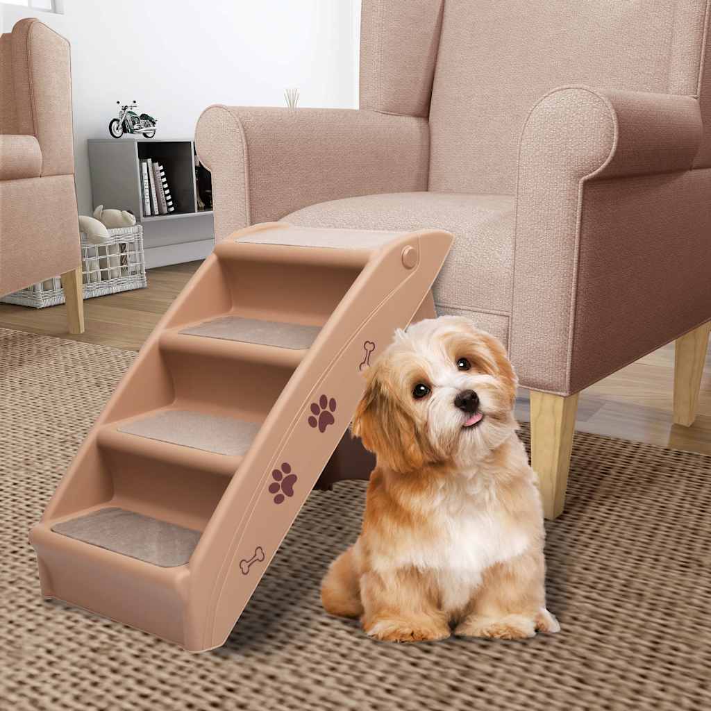 Escalera Plegable Para Perros Marrón 62x40x49,5 Cm_1