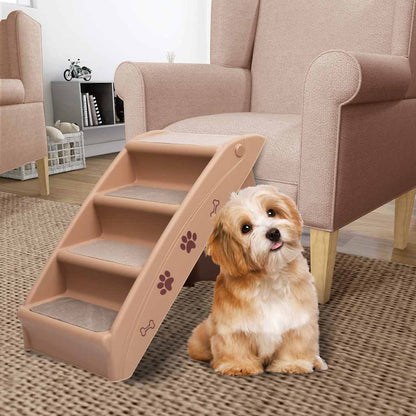 Escalera Plegable Para Perros Marrón 62x40x49,5 Cm_1