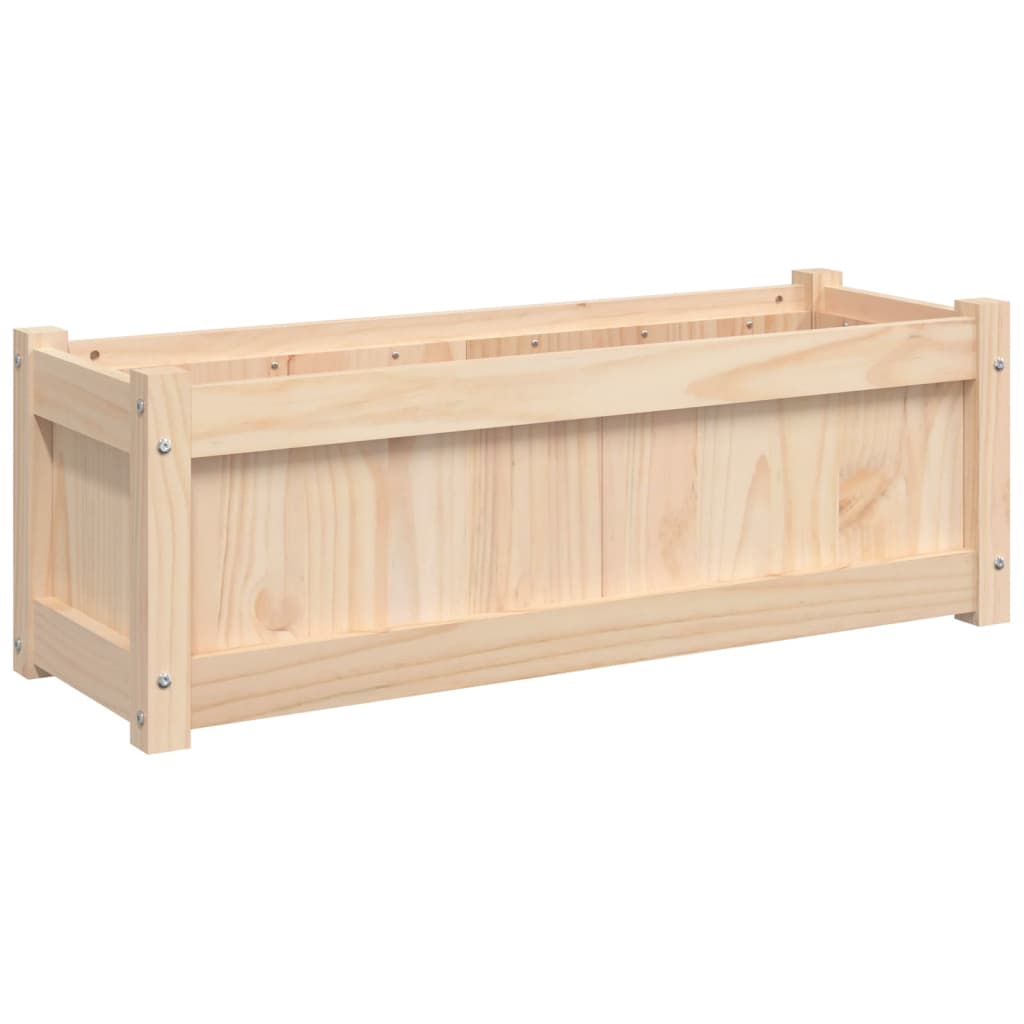Jardinera De Madera Maciza De Pino 90x31x31 Cm_0