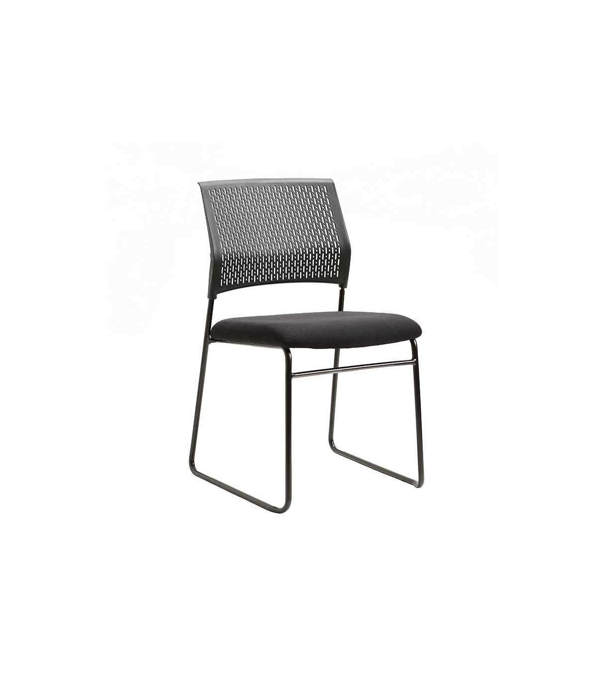 Pack De 4 Sillas Confidente Tapizada En Color Negro, 56 Cm(ancho) 84/94 Cm(altura) 58 Cm(fondo)_0
