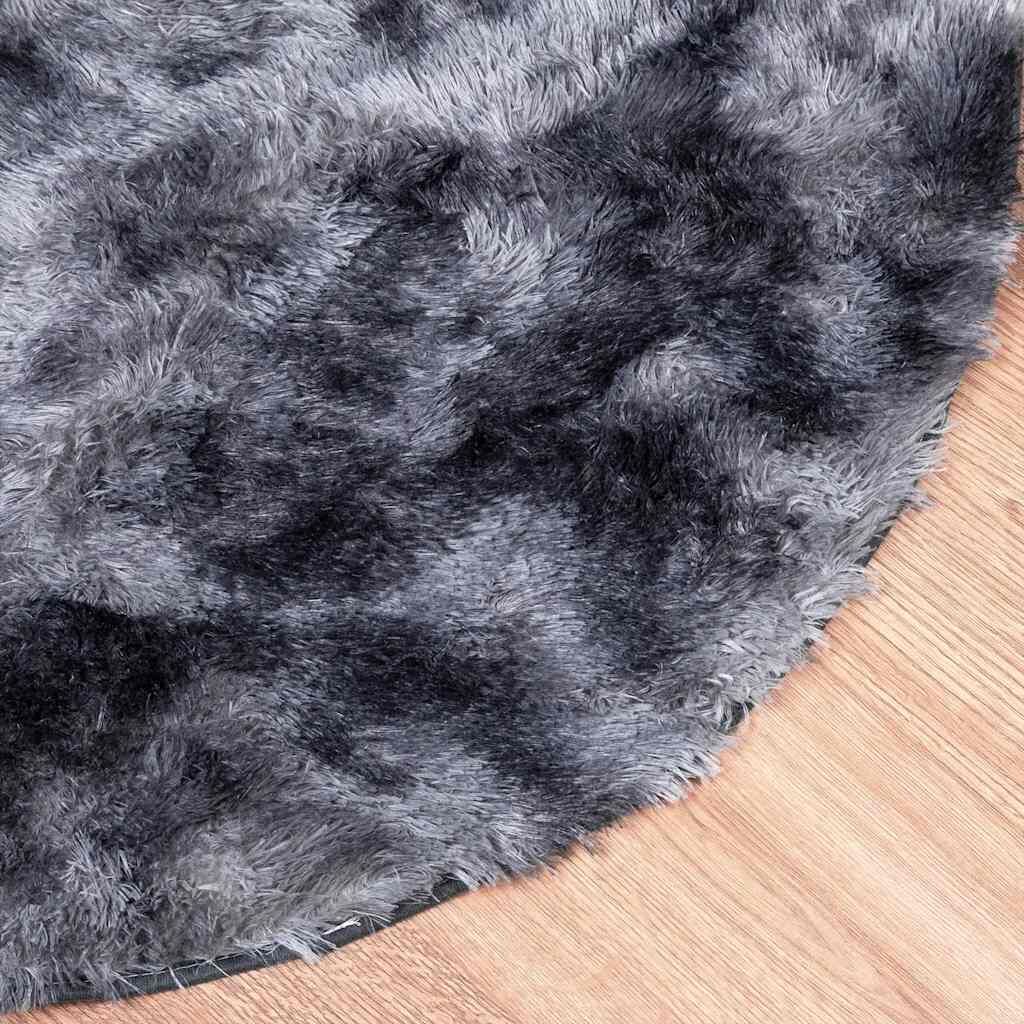 Vidaxl Alfombra De Pelo Largo Navarra Gris Oscuro 200x200 Cm Poliéster_3