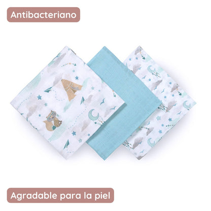 Babyono Pack 3 Muselinas Natural Bambú Organico 70x70 Cm | Suavidad Superior Que Respeta La Piel De Tu Bebé_2