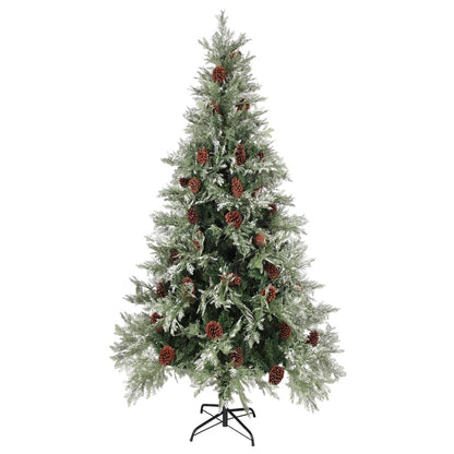 Vidaxl Árbol De Navidad Con Luces Y Piñas Pvc Pe Verde 225 Cm_1