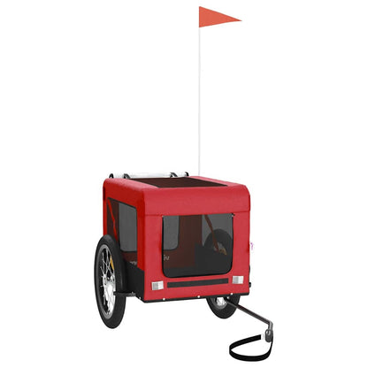 Remolque De Bicicleta Mascotas Hierro Tela Oxford Rojo Negro_0