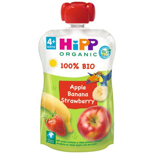 Maçã, Banana e Morango Biológicos Saquetas +4 meses HiPP 100 g
