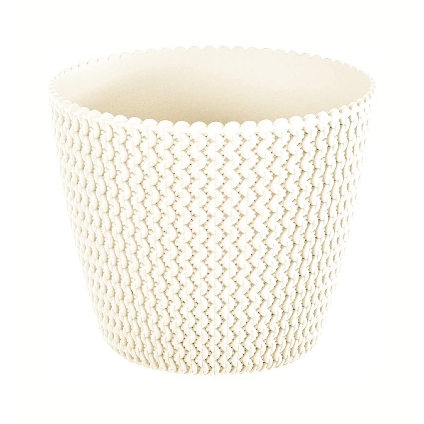 Maceta Redonda 28,2l Prosperplast Splofy De Plastico En Color Crema, Ø39,1 X 33 Cm_0