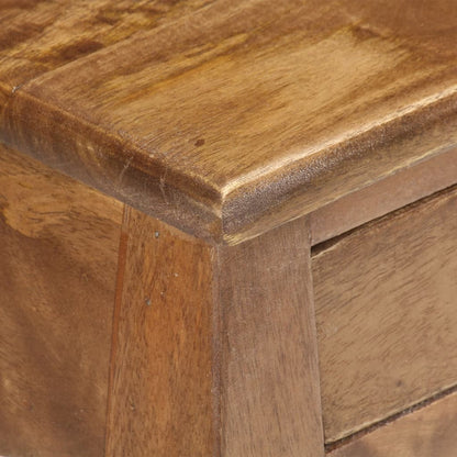Mesita De Noche De Madera Maciza De Mango 28x28x46 Cm_4