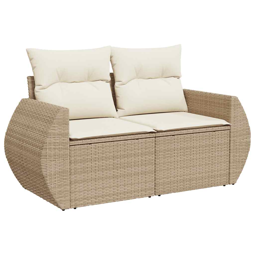 Set Sofás De Jardín 7 Piezas Y Cojines Ratán Sintético Beige / Vetonek_3