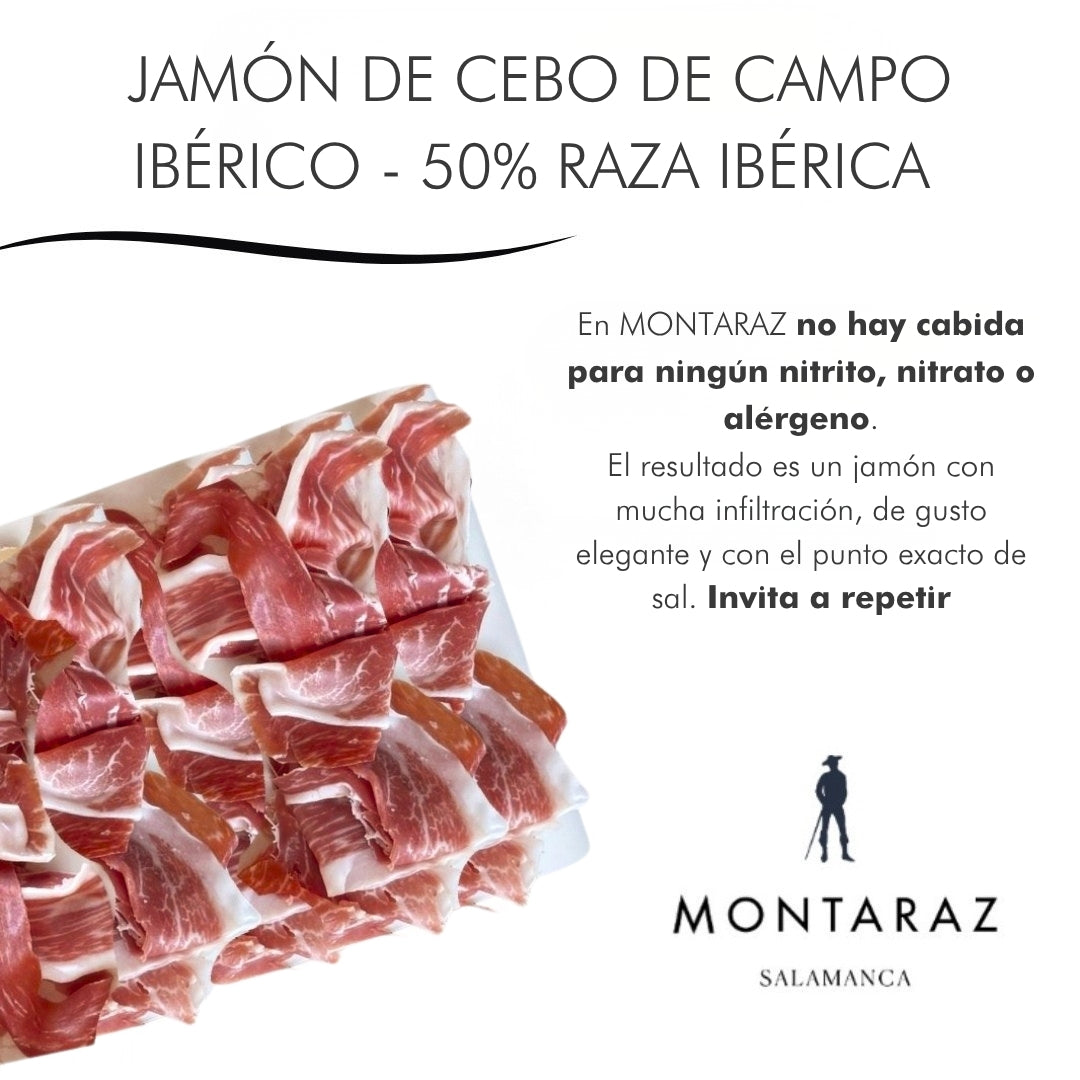 Montaraz® Jamon De Cebo De Campo Ibérico | 50% Raza Ibérica | Curación 24 Meses | Pieza De 8,5-9,5 Kg | 100% Natural_1